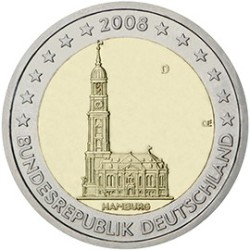 2 euro commémorative Allemagne 2008 État fédéré de Hambourg
