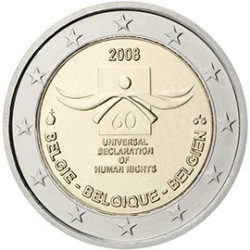 2 euro commémorative Belgique 2008 Droits de l'Homme