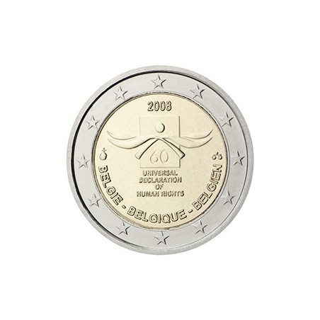 2 euro commémorative Belgique 2008 Droits de l'Homme