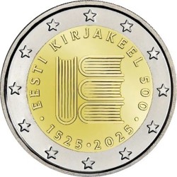 2 euro commémorative Estonie 2025 premier texte en langue estonienne