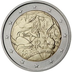 2 euro commémorative Italie 2008 Droits de l’Homme
