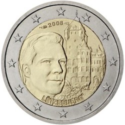 2 euro commémorative Luxembourg 2008 Grand-Duc Henri et château de Berg
