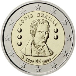 2 euro commémorative Belgique 2009 Louis Braille