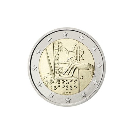 2 euro commémorative Italie 2009 Louis Braille