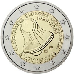 2 euro commémorative Slovaquie 2009 liberté et démocratie