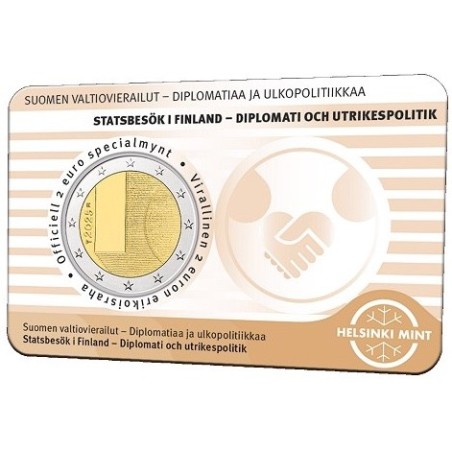 2 euro commémorative Finlande 2025 Diplomatie et politique étrangère coincard