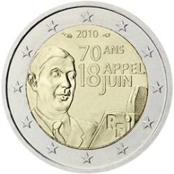 2 euro commémorative France 2010 appel du 18 juin 1940