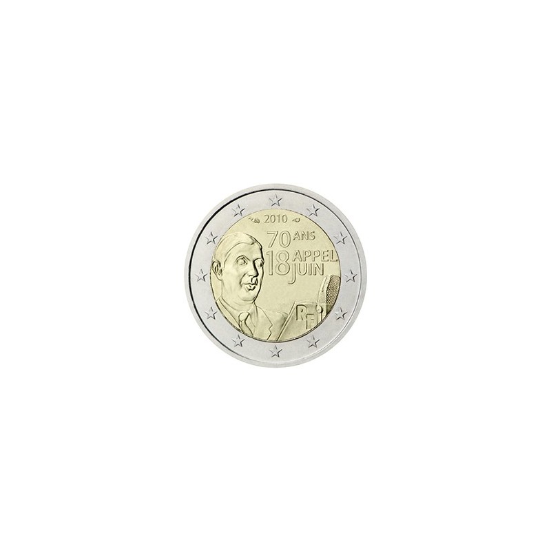 2 euro commémorative France 2010 appel du 18 juin 1940