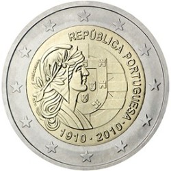 2 euro commémoraive Portugal 2010 république portugaise