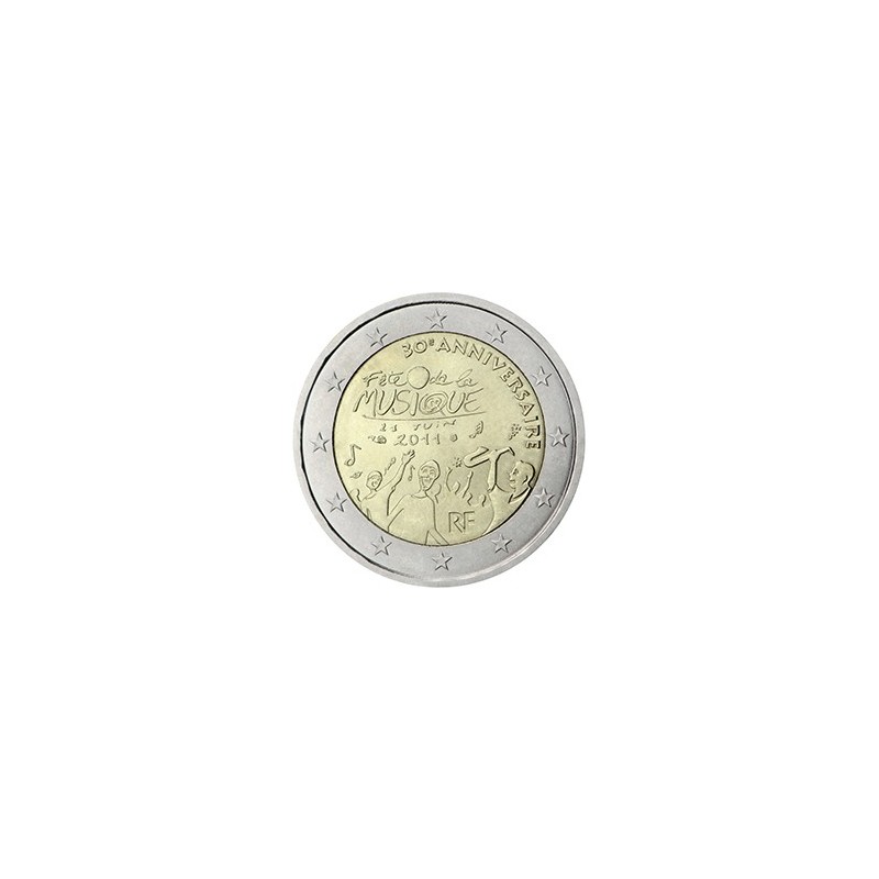 2 euro commémorative France 2011 fête de la musique