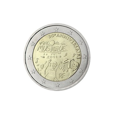2 euro commémorative France 2011 fête de la musique