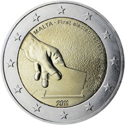 2 euro commémorative Malte 2011 première élection de représentants
