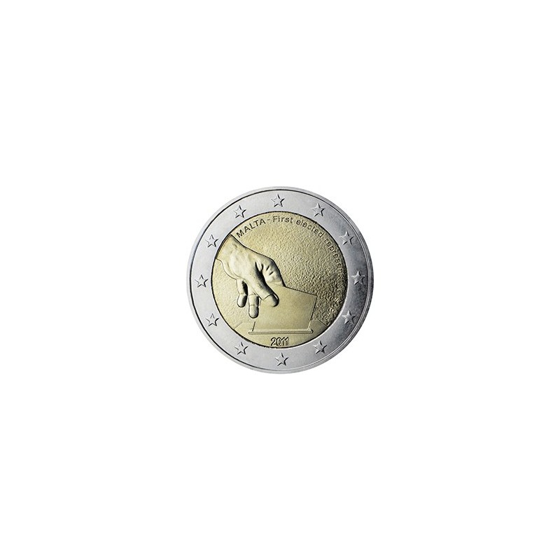2 euro commémorative Malte 2011 première élection de représentants