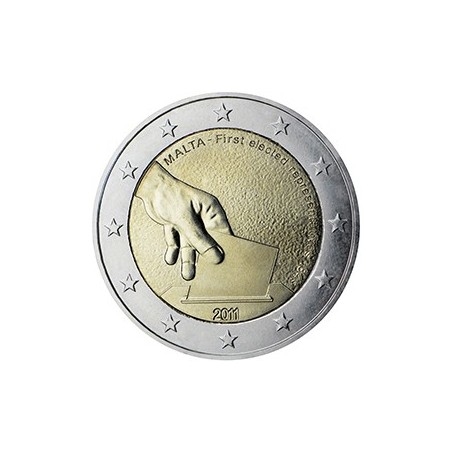 2 euro commémorative Malte 2011 première élection de représentants