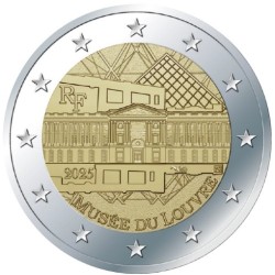 2 euro commémorative France 2025 Musée du Louvre coincard