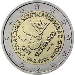 2 euro commémorative Slovaquie 2011 Groupe de Visegrád