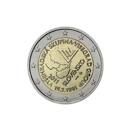 2 euro commémorative Slovaquie 2011 Groupe de Visegrád