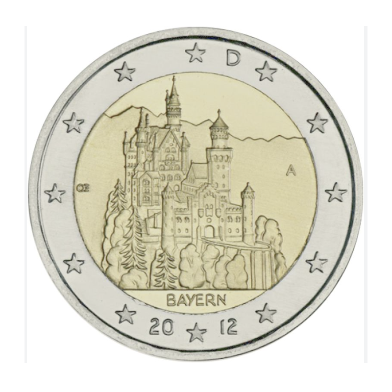 2 euro commémorative Allemagne 2012 chateau de neuschwanstein schwangau