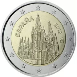 2 euro commémorative Espagne 2012 cathédrale sainte-marie de Burgos