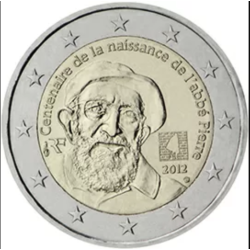 2 euro commémorative France 2012 abbé pierre