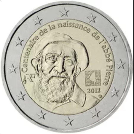 2 euro commémorative France 2012 abbé pierre