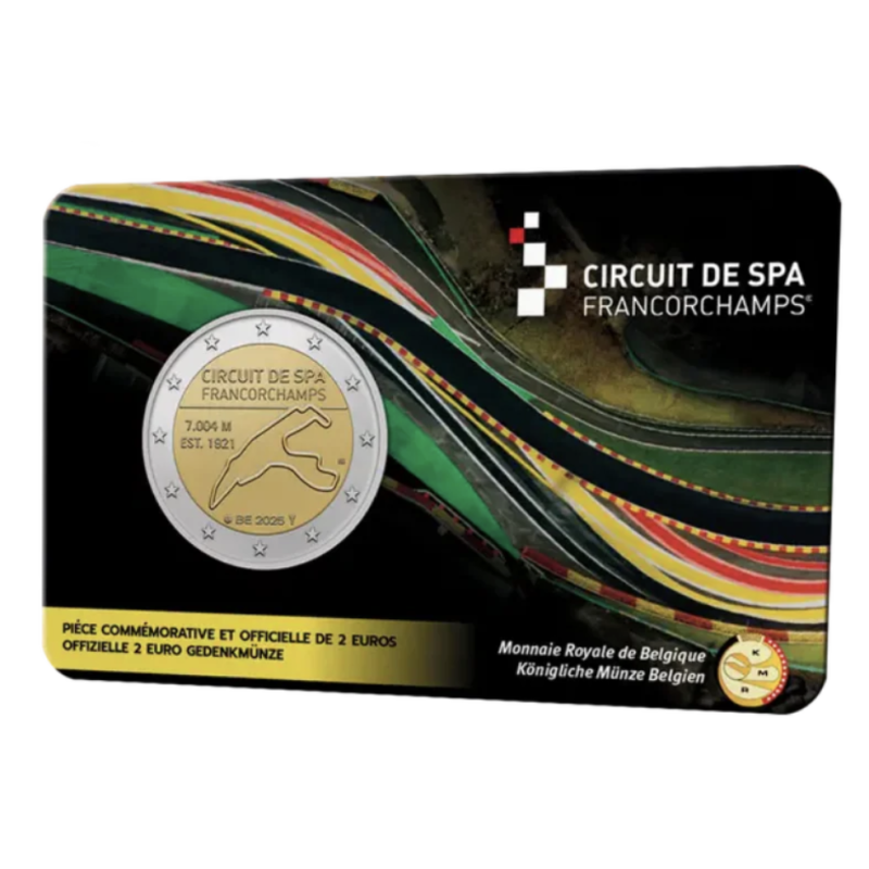 2 euro commémorative Belgique 2025 circuit de Spa-Francorchamps 2 euro commémorative Belgique 2025 circuit de Spa-Francorchamps