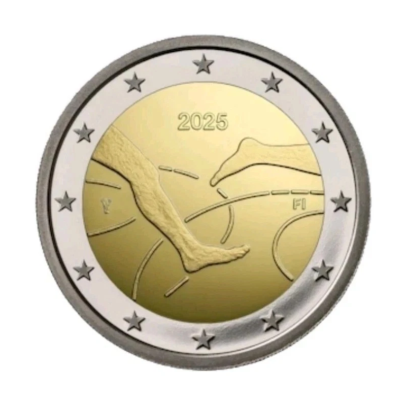 2 euro commémorative Finlande 2025 100 ans des jeux Finnkampen Finlande Suède UNC