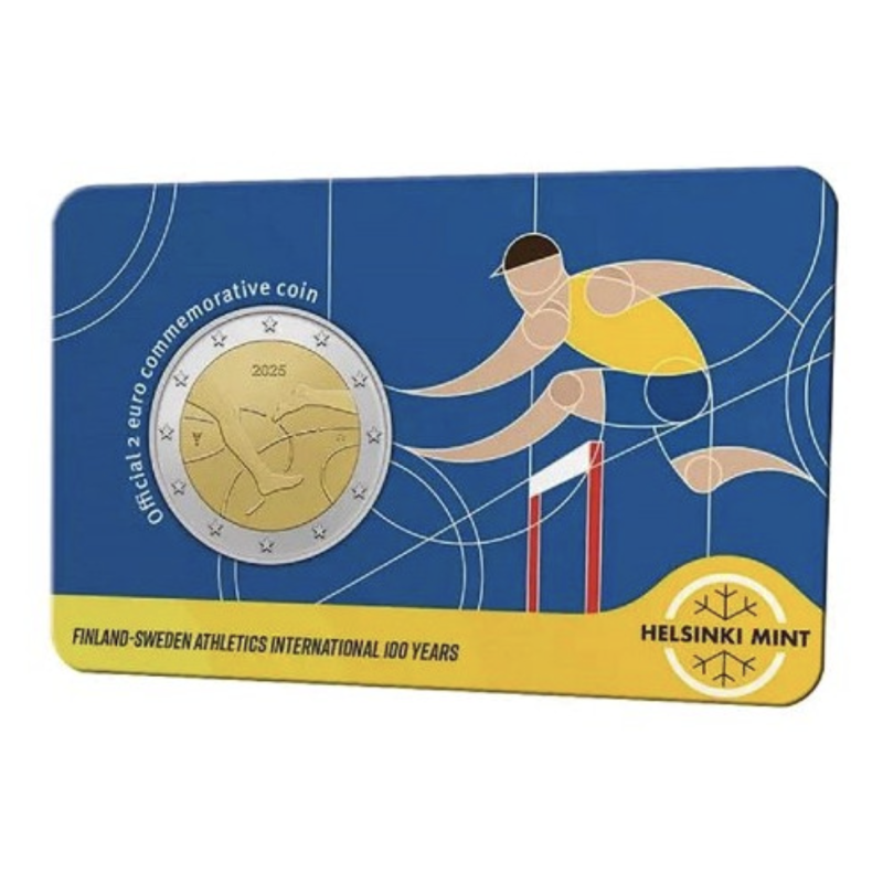 2 euro commémorative Finlande 2025 100 ans des jeux Finnkampen Finlande Suède (version homme) 2 euro commémorative Finlande 2025 100 ans des jeux Finnkampen Finlande Suède (version homme)