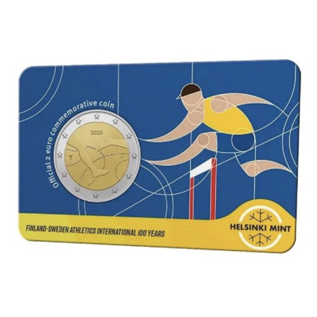 2 euro commémorative Finlande 2025 100 ans des jeux Finnkampen Finlande Suède (version homme)