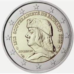 2 euro commémorative Monaco 2012 Lucien 1er