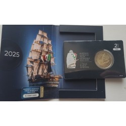 2 euro commémorative Italie 2025 Tour du monde du navire-école Amerigo Vespucci BU