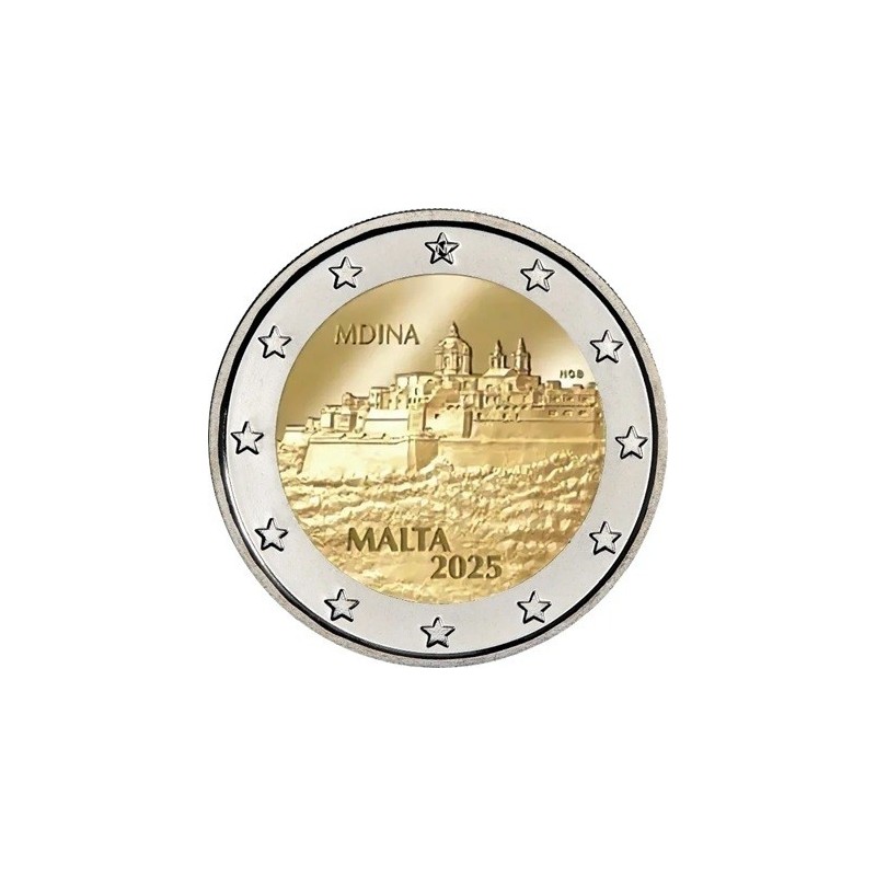 2 euro commémorative Malte 2025 ville fortifiée de Mdina UNC