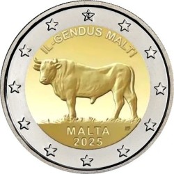 2 euro commémorative Malte 2025 bœuf maltais UNC