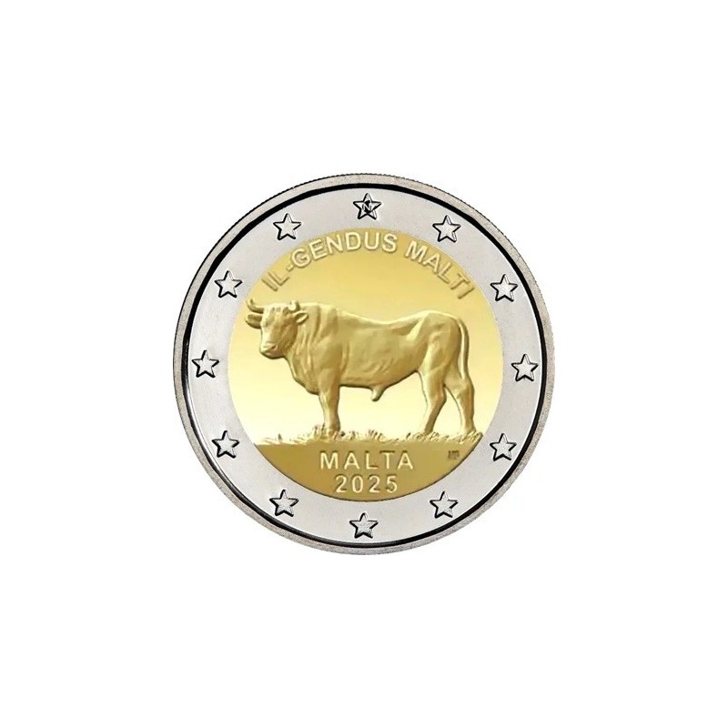 2 euro commémorative Malte 2025 bœuf maltais UNC