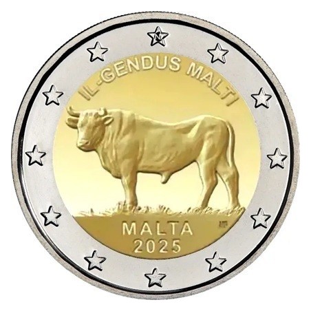 2 euro commémorative Malte 2025 bœuf maltais UNC