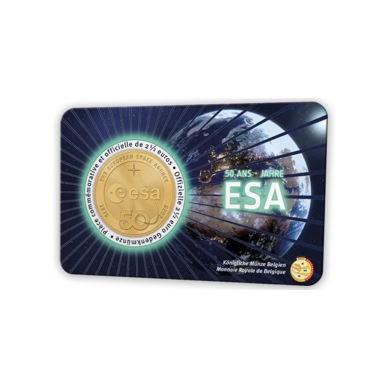 2,50 euro commémorative Belgique 2025 ESA coincard