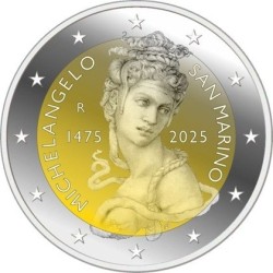 2 euro commémorative Saint-marin 2025 naissance de Michel-Ange