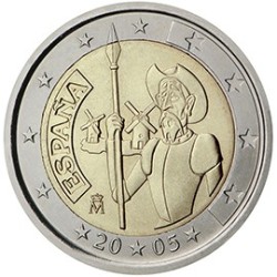2 euro commémorative Espagne 2005 Don Quichotte