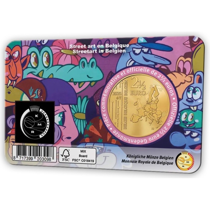 2,50 euro commémorative Belgique 2025 street art coincard