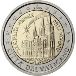 2 euro commémorative Vatican 2005 JMJ à Cologne