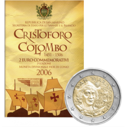 2 euro commémorative Saint-Marin 2006 Christophe Colomb