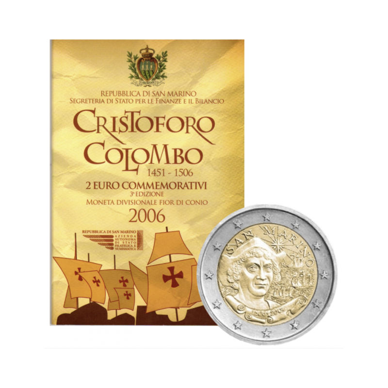 2 euro commémorative Saint-Marin 2006 Christophe Colomb