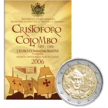 2 euro commémorative Saint-Marin 2006 Christophe Colomb
