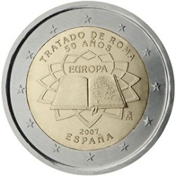 2 euro commémorative Espagne 2007 traité de Rome