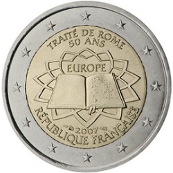 2 euro commémorative France 2007 traité de Rome